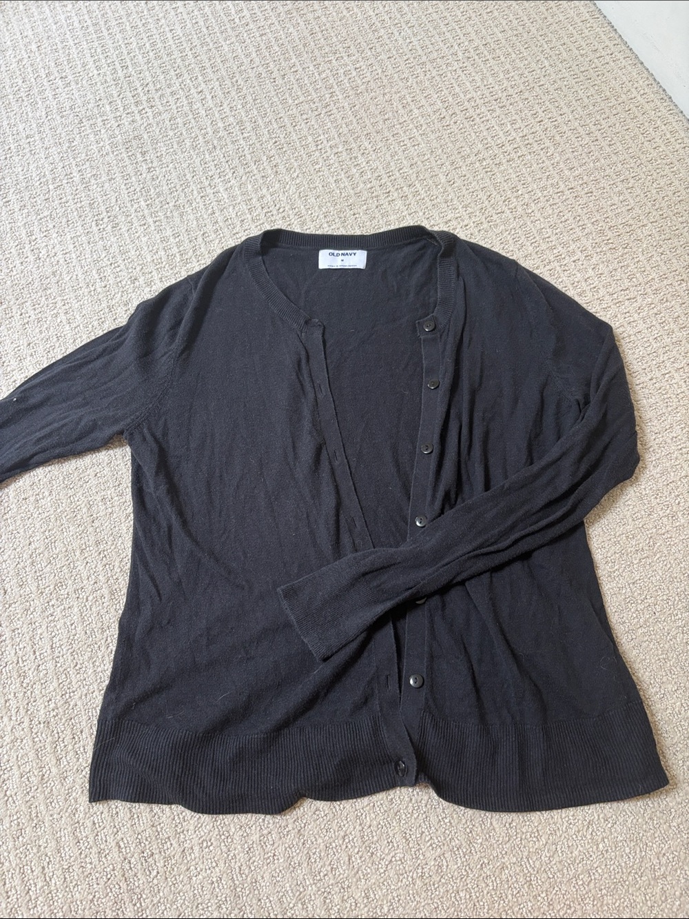 Old Navy Black Button-Up Cardigan